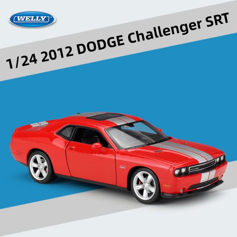 Welly 1/24 DODGE 2012 Challenger SRT Модель спортивного автомобиля из сплава Литые металлические транспортные средства Модель автомобиля высокой симуляции Игрушки для детей Подарок