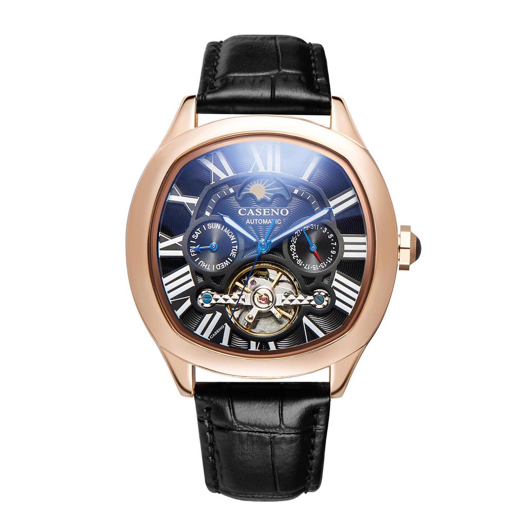 Часы CASENO Star Tourbillon Automatic: Фаза Луны, месяц и дата, водонепроницаемость 100 м