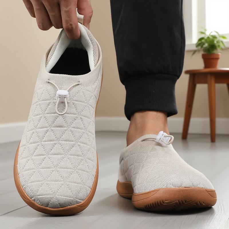 Zero Drop Sole Wide Toe Shoes for Men Lightweight Anti Slip Breathable Knitting Walking Shoes Barefoot Minimalist Sneakers