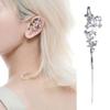 Elegant Star and Moon Diamond Earrings Ear Needle Diagonals Ear Stud Stylish Piercing Ears Jewelry for Fashion Lovers