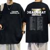 Черная оверсайз футболка с двойным принтом Tame Impala Deadbeat Tour Merch для женщин и мужчин