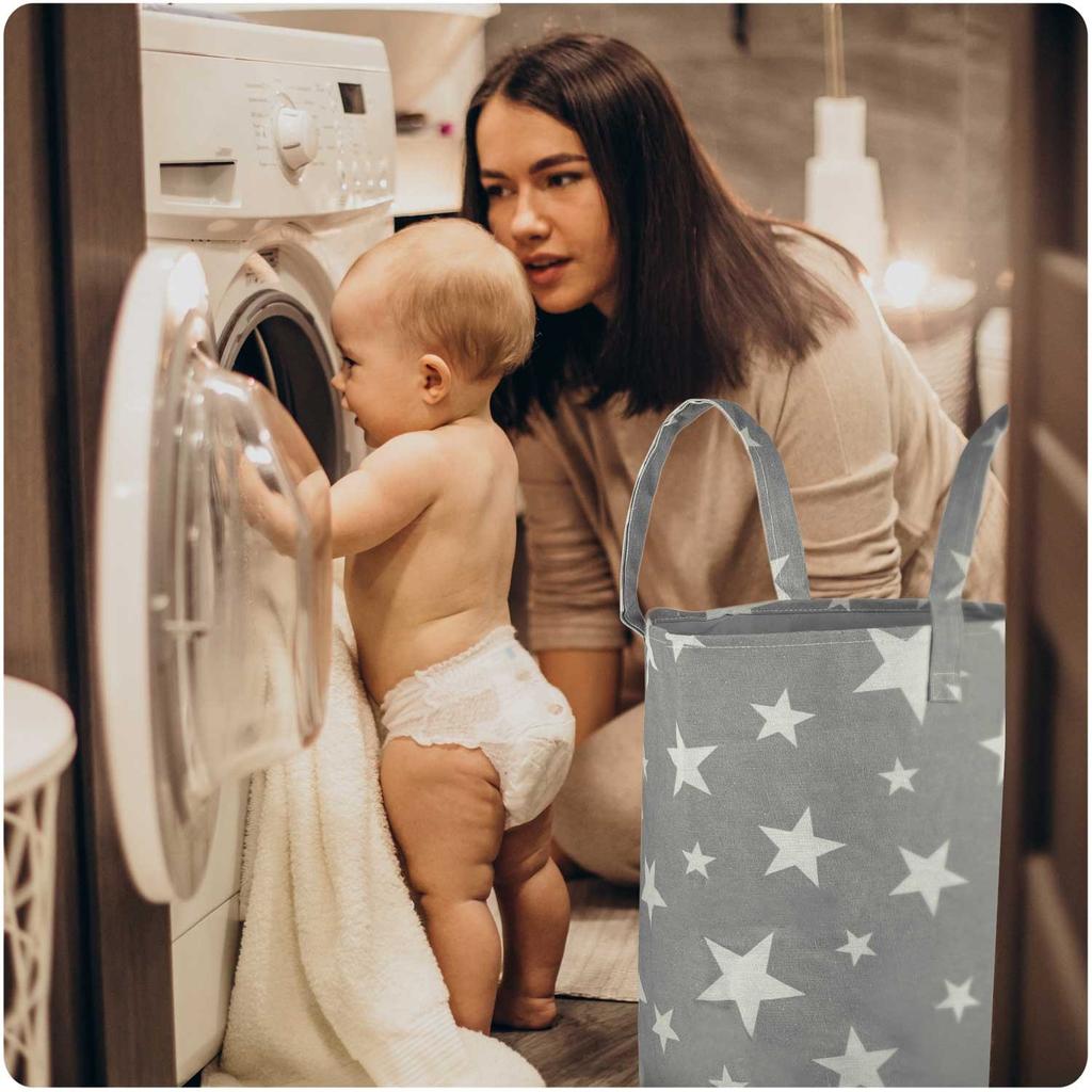 Nukido Toy Basket - Gray With Stars