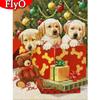 5D Алмазная картина Рождественская собака Полная площадь Алмазная вышивка Животное Мозаика Ремесленный Декор Для дома