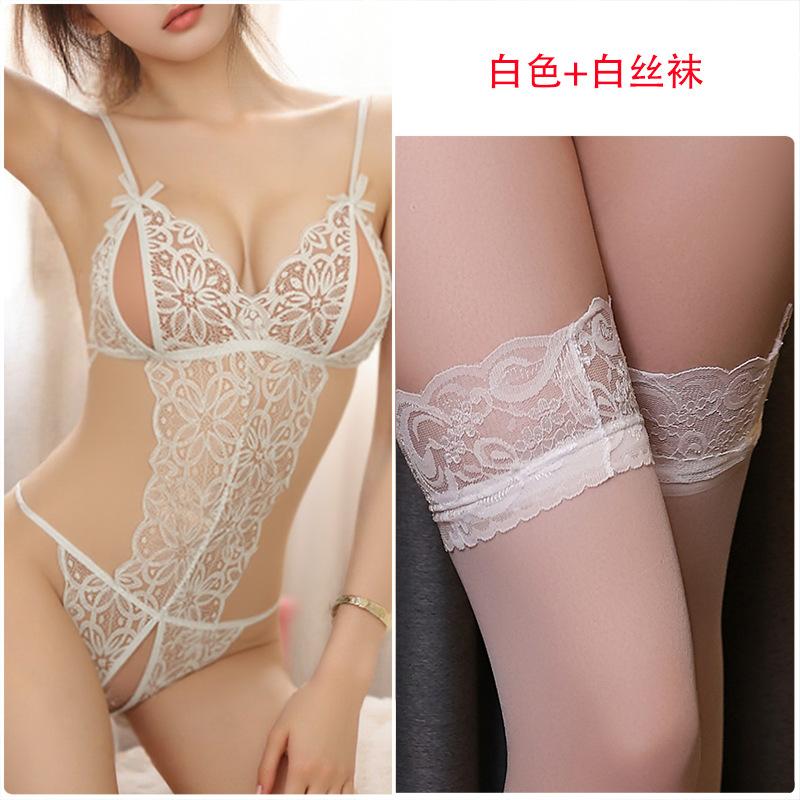 Sex Lingerie Open Sexy Lace Hollow Onesie Passion Bed Teasing Plus Size Tight Female Temptation