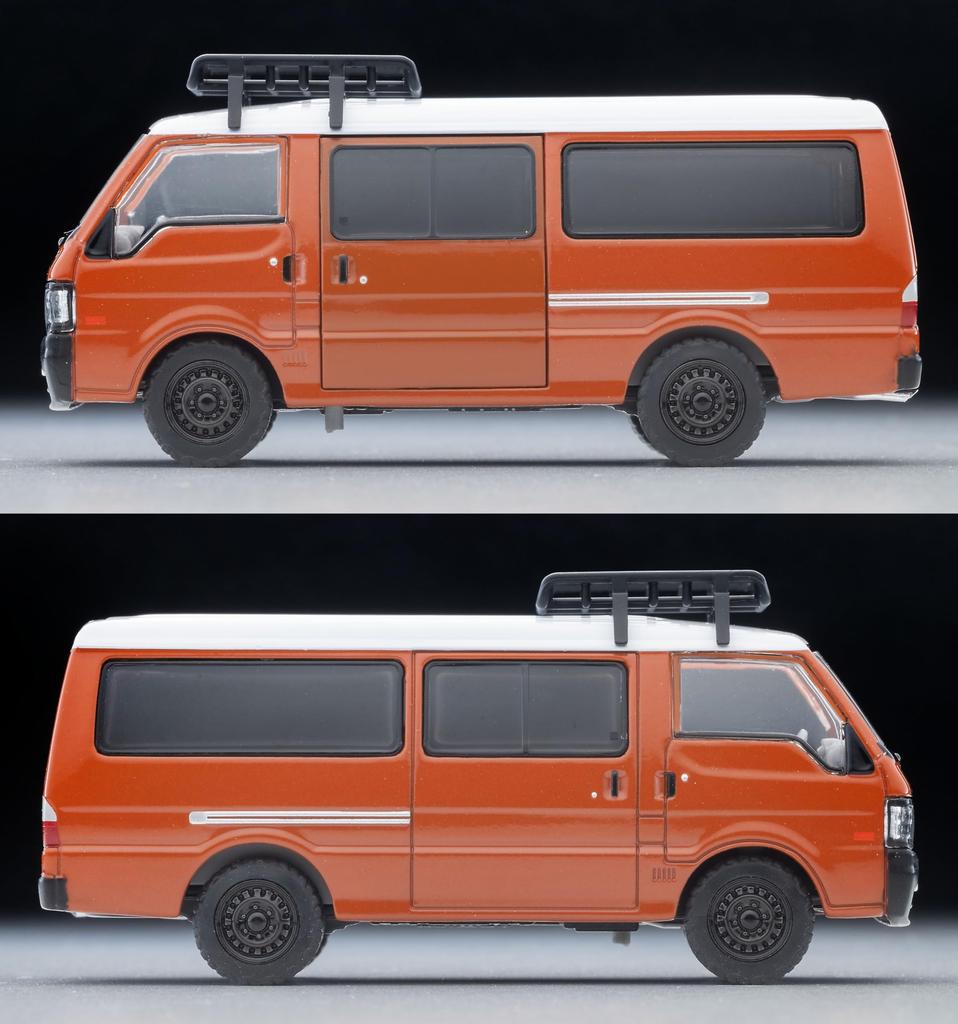 Tomytec Tomica Limited Vintage Neo Scale Mazda Bongo Brawny Van Custom Version with Roof Rack and Finished Model 1/64 LV-N310d (Brown) Figure,
