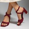 Мода 2025 Лето Новые Женские Сандалии Квадратный Носок Массивный Высокий Каблук Женская Обувь Мода Перекрестный Ремешок Пряжка Женские Римские Сандалии на Каблуке