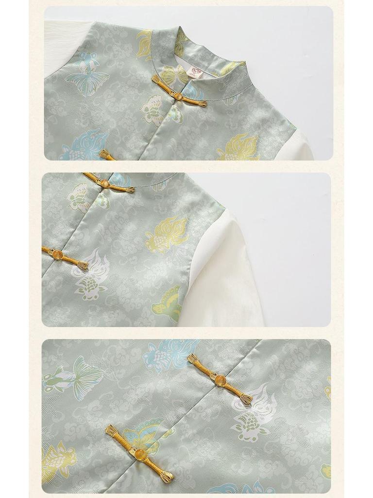 Комплект детского ханьфу танского костюма с длинным рукавом для мальчиков - Детский костюм в китайском стиле для Праздника середины осени