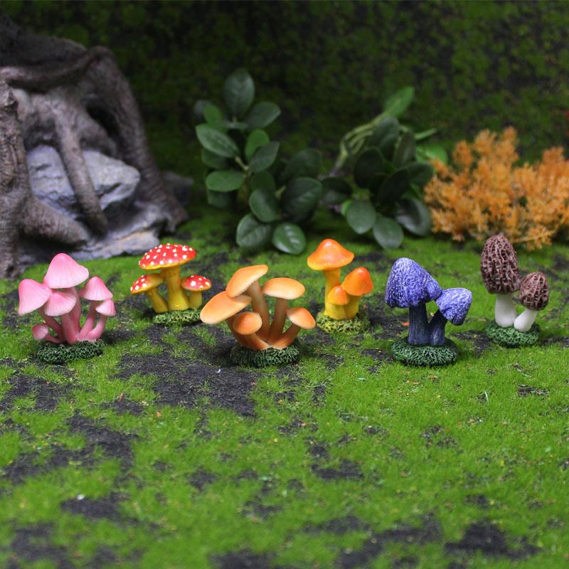 6Pcs Miniature Simulation Mushroom Model, Home DéCor Crafts, Fairy Garden, Mini Landscape, Diy Decorative Figurines Home Decor
