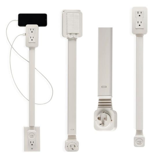 Удлинитель для электрической розетки с USB-A, USB-C, 2 розетки переменного тока, вращающийся на 180 градусов диван, тумбочка, стол, настенная розетка, удлинитель