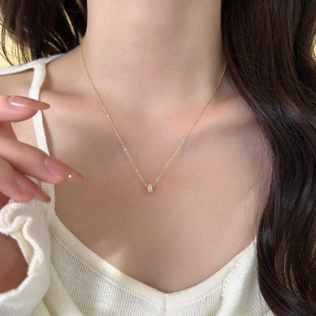 Transport Bead Necklace, Sparkling Pendant, Exquisite and Versatile, Light Luxury, Lulu Tong Collarbone Chain