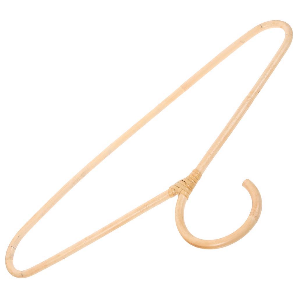 Wooden Rattan Clothes Hanger Handmade Natural Fiber Strong Deformation Resistant Single Hook for Closet Wardrobe Dress Coat