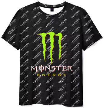 Men's Summer Monster Energy Brand 3D Printed T-Shirt Casual Quick-Drying Breathable Short Sleeve