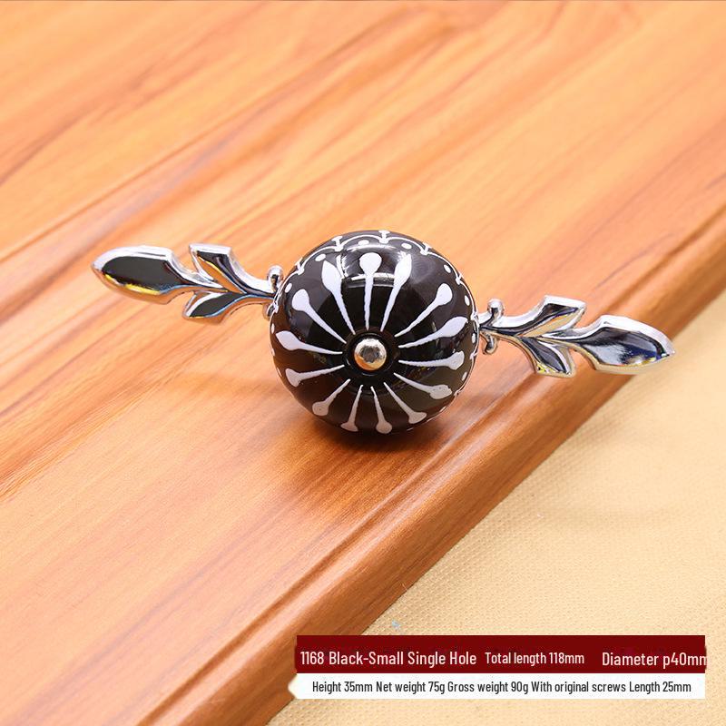 Китайская пасторальная керамическая круглая ручка, расписанная вручную, для тумбочек или ящиков