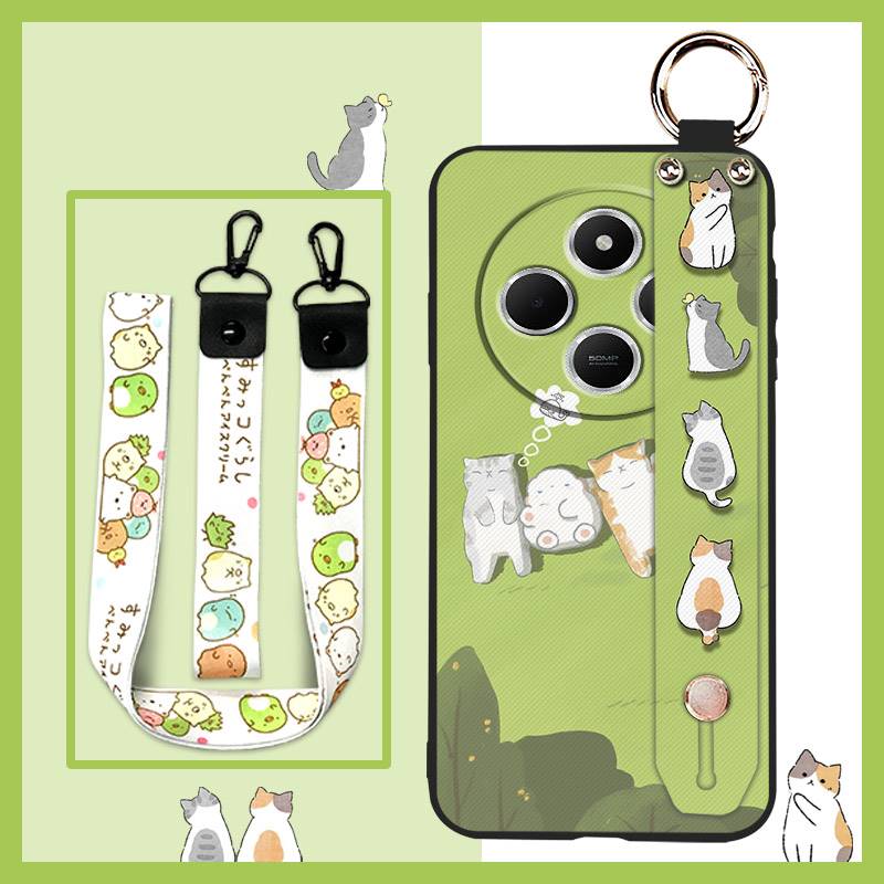 Прочный грязеотталкивающий чехол для телефона Redmi A4 5G с браслетом-подставкой, пылезащитная задняя крышка с ремешком на запястье, защитный