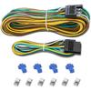 Gonice 25 футов 4-контактный жгут проводов прицепа, комплект удлинителей, 4-контактная плоская вилка, 5-контактный штекер и 4-контактный разъем розетки с 18-жильным белым проводом заземления