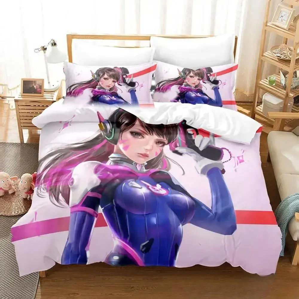 Новый Аниме Dva Overwatch Комплект постельного белья Пододеяльник Одеяло Подушка King Queen Twin Размер для Мальчиков Девочек Взрослых