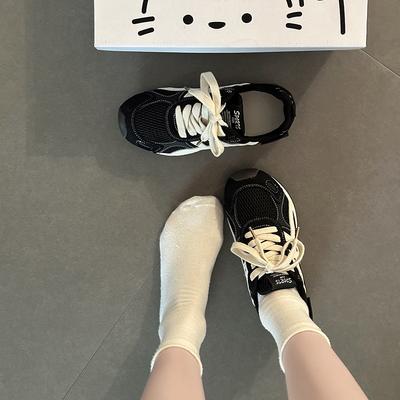 Модная универсальная сетчатая вставка, ретро платформа, обувь на высокой подошве, женская летняя ретро повседневная спортивная обувь