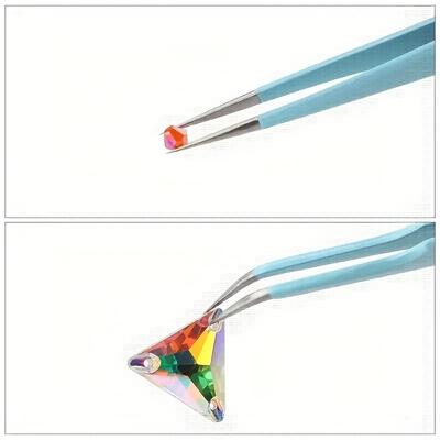 2 шт. Прецизионные пинцеты из нержавеющей стали, цветные пинцеты для скрапбукинга, прямые и изогнутые, подходят для DIY-проектов с бисером и тонкой работы