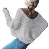 Ladies' Fashionable V-neck Slim Fit Long Sleeved Knitted Top