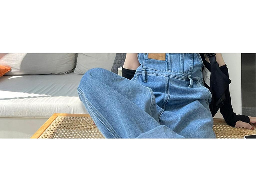 Женский утягивающий джинсовый комбинезон: Новый осенний стиль, омолаживающий, свободный, широкий крой, длина до пола, большой размер.