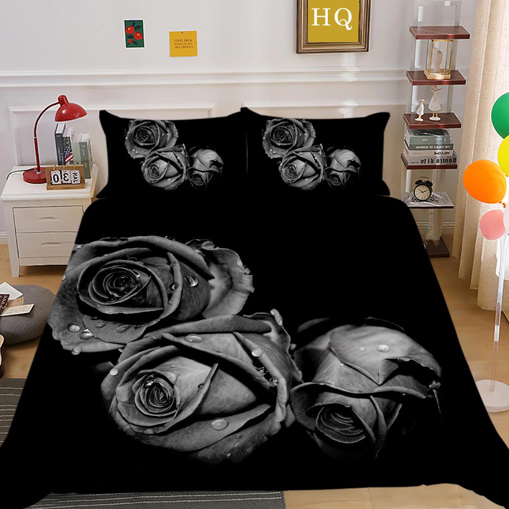 Домашнее постельное белье с цветочным принтом, полноразмерные покрывала из микрофибры, высокое качество, дизайн, декор для спальни для девочек