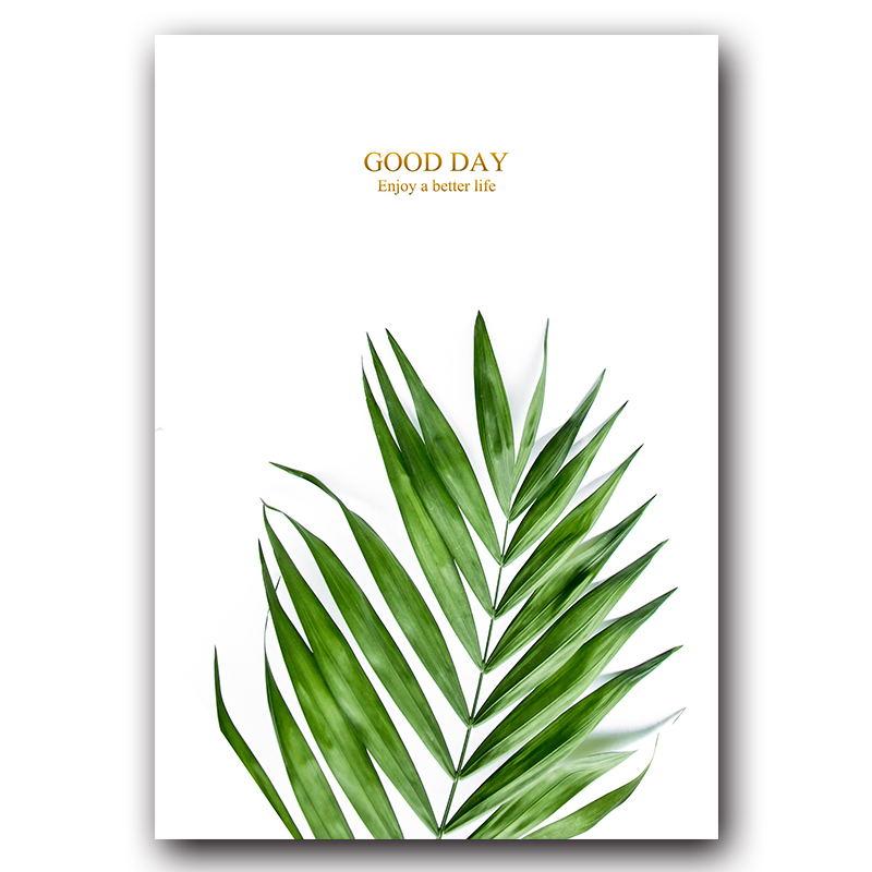 Простое цветочное зеленое растение, английское слово, холст, живопись, абстрактный принт, плакат, картина, настенное современное украшение для дома