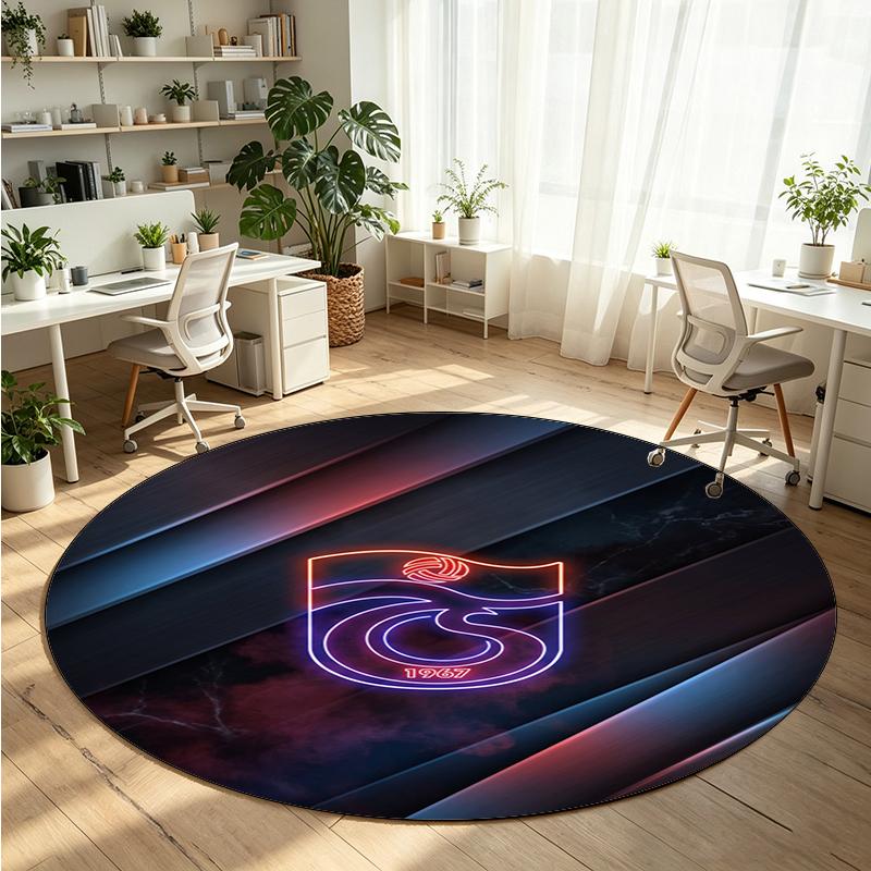 Trabzonspor FC Printed Round Crystal Velvet Rug Soft Non Slip Floor Carpet For Bedroom Holiday Gift
