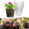Set of 8 Clear 4 Inch Nursery Pots for Healthy Indoor and Outdoor Plant Growth