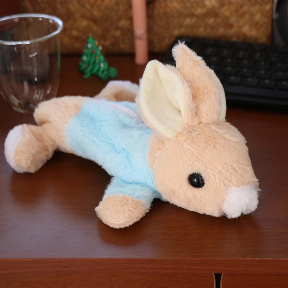 Bunny Plush Pencil Bag College Style Fluffy Pencil Bag Makeup Bag Cartoon Pencil Bag Student