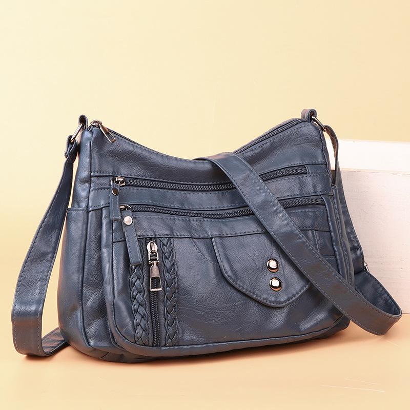 New Vintage Soft Leather Women's Crossbody Bag - Large Capacity Fashion Shoulder Bag, Elegant and Fashionable Design for Ladies