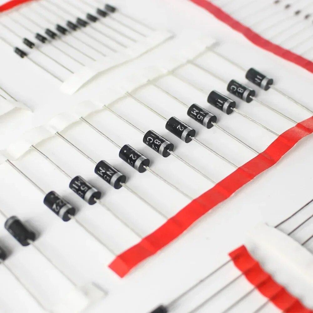 Выпрямительный диод Набор диодов Шоттки 1N4001 1N4004 1N4007 1N5819 1N5822 Набор быстро переключающихся SMD диодов M1 M4 M7 SS14 SS34 RS1M US1M