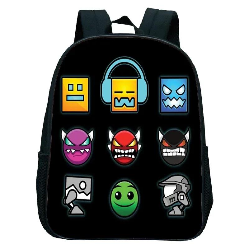 Злой Geometry Dash Рюкзаки для детского сада Мальчики Девочки Рюкзак Аниме Маленькая сумка для книг Дети Мультяшные школьные сумки Детский рюкзак