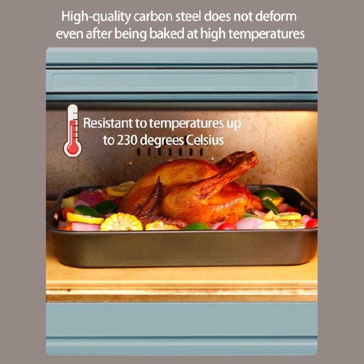 Professional 15Inch Turkey Roaster Pan Carbon Steel Roasting Pan With V-Shape Grill Large Capacity Baking Tray for Oven