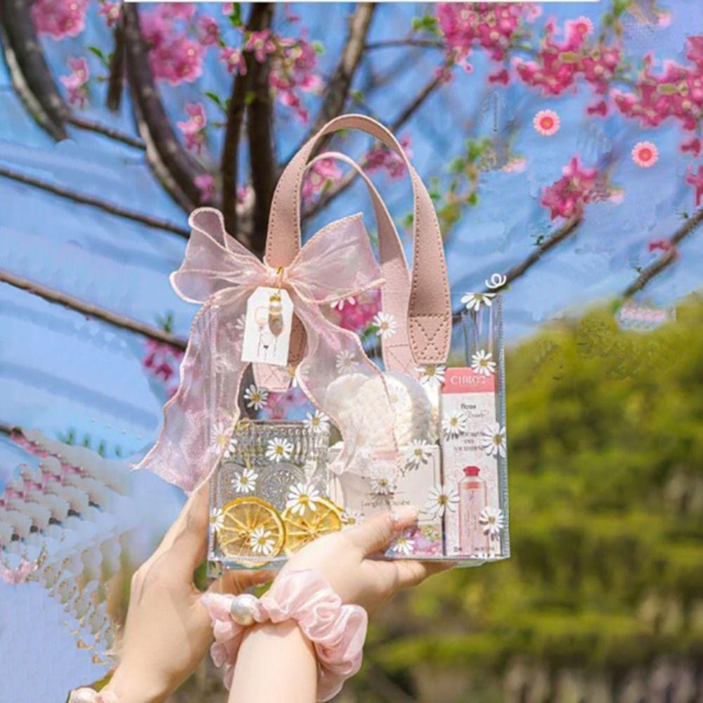 Clear Transparent Daisy Gift Bag Wedding Favors Daisy Packaging Bag Gift Tote Bags Party Supplies