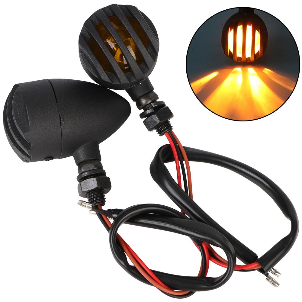 Halogen Turn Signal Flasher Indicator 2Pcs For Honda for Suzuki for Cafe Racer Motorcycle Metal Blinker Light