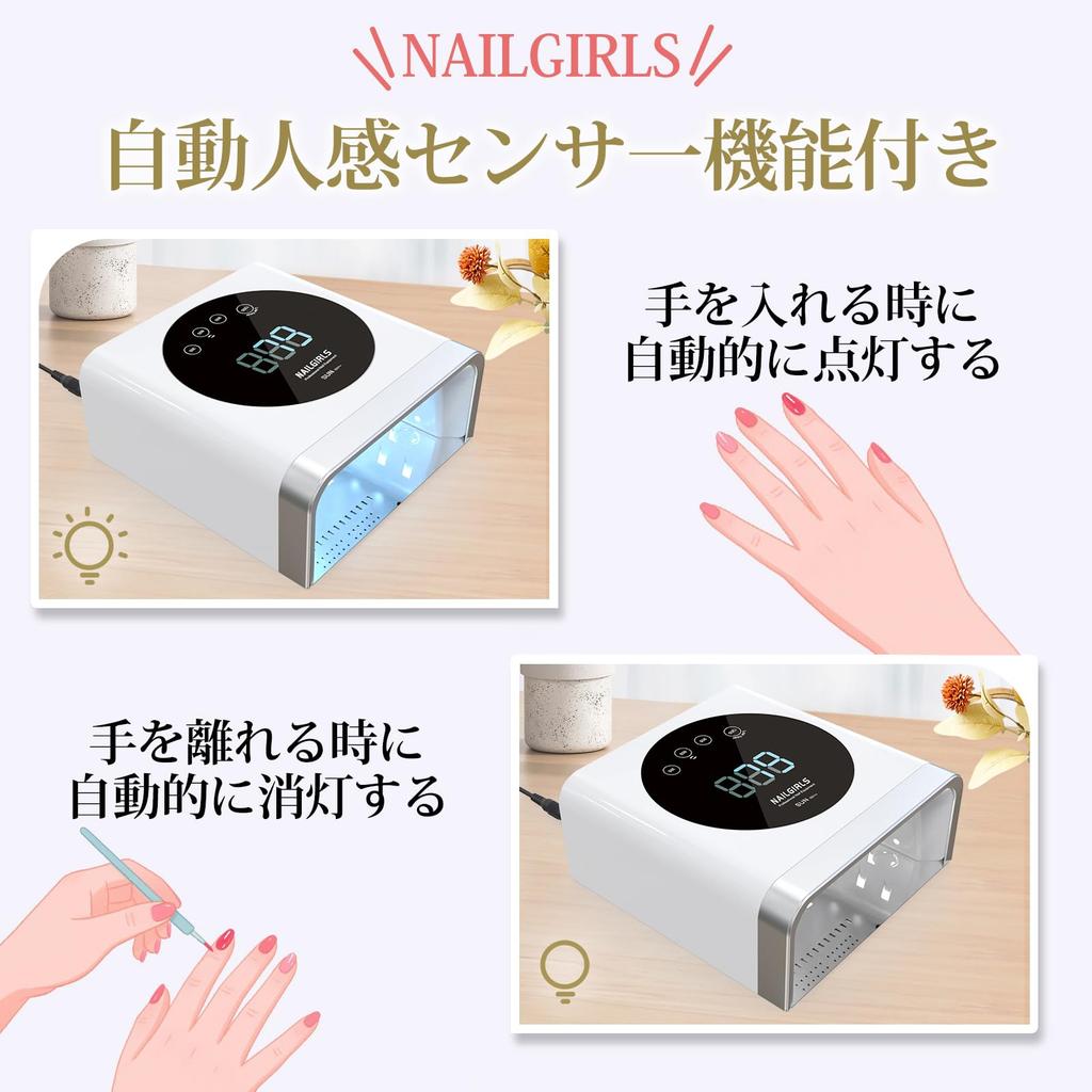 Художник 2026 Последний Гель-Лак NAILGIRLS 150 Вт LED УФ Лампа для Совместима со Всеми 36 Быстрая Полимеризация Автоматическая Японская Инструкция Подходит для Рук и
