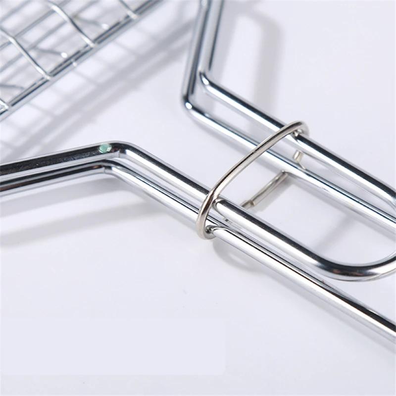 Portable BBQ Grilling Basket Stainless Steel Nonstick Barbecue Grill Basket Tools Grill Mesh for Fish Hamburger Bbq Tools