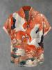 Hawaii shirt linen new men's 3D printed short sleeved street casual multi-functional high-end summer casual plus size shirt