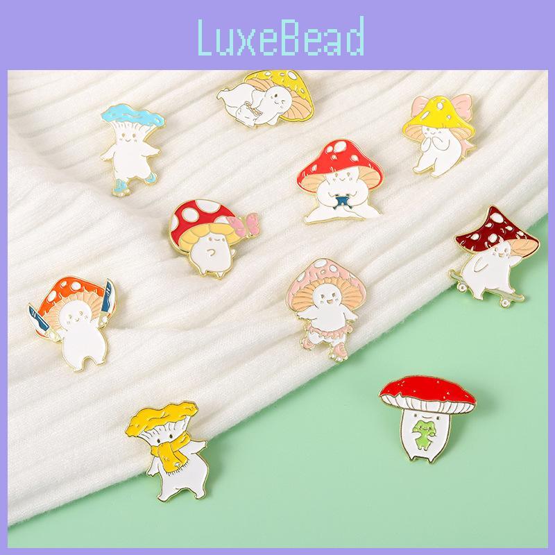 Очаровательная брошь-гриб Милый металлический значок Модный аксессуар для одежды и сумок