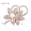 Модный Экологичный сплав Двойные лепестки Крупный жемчуг Дикий Стразы Пальто Серебряная Брошь Нагрудная Пряжка Корсаж Женский