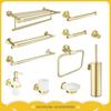 Wall Mount Brushed Gold Stainless Steel Towel Bar Towel Ring Paper Holder Bathrobe Hook Toilet Brush Bathroom Accessories