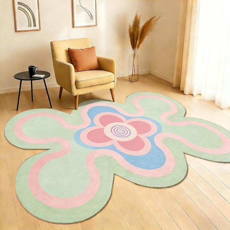 Dopamine Color Carpets for Living Room Fluffy Soft Bedroom Decor Carpet Irregular Shape Bedside Rug Home Thicken Plush Floor Mat