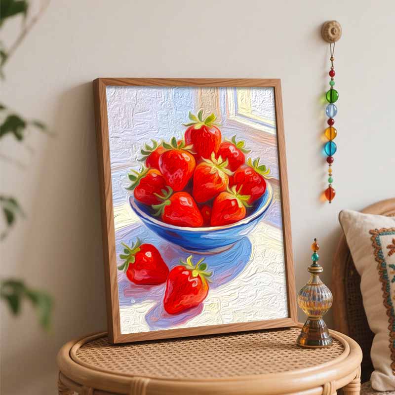 Набор для рисования маслом и цифровой живописи ручной работы DIY свежая клубника в миске painting для декора дома
