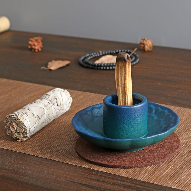 Ceramic Incense Burner Bowl Sage Holder Smudge Dish  Palo Santo Tray  Candle Stand  Aromatherapy Decor Energy Cleansing Tool