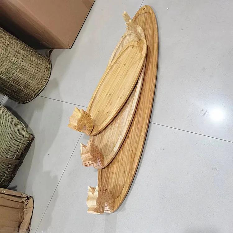 Креативная лодка для суши, блюдо-дракон для сашими, блюдо с морепродуктами, контейнер, бамбуковая деревянная посуда для суши, сашими, бамбуковая лодка
