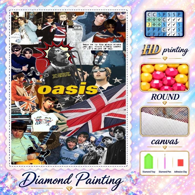 Oasis Diamond Painting Kit 5D Full Drill DIY Diamond Mosaic Wall Art Home Decor