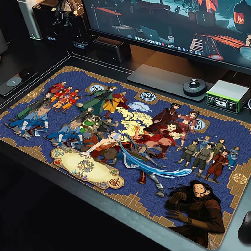 Avatar The Last Airbender Color Mouse Pad Large Gaming Table Cushion Non-slip Laptop Tablet Big Mousepad XXL Mat Mini PC Playmat With Lock edge