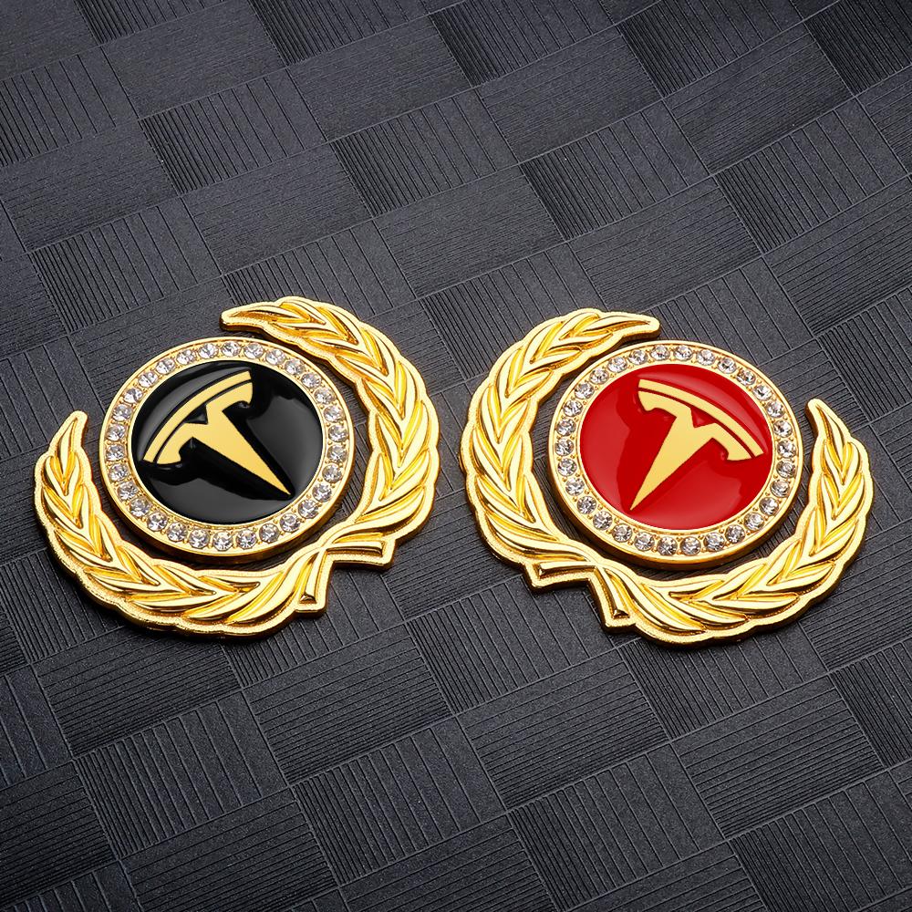1pcs 3D Metal Car Decoration Sticker Auto Shield Badge Decals For Tesla Model 3 Model S X Model Y Roadster SpaceX Cybertruck