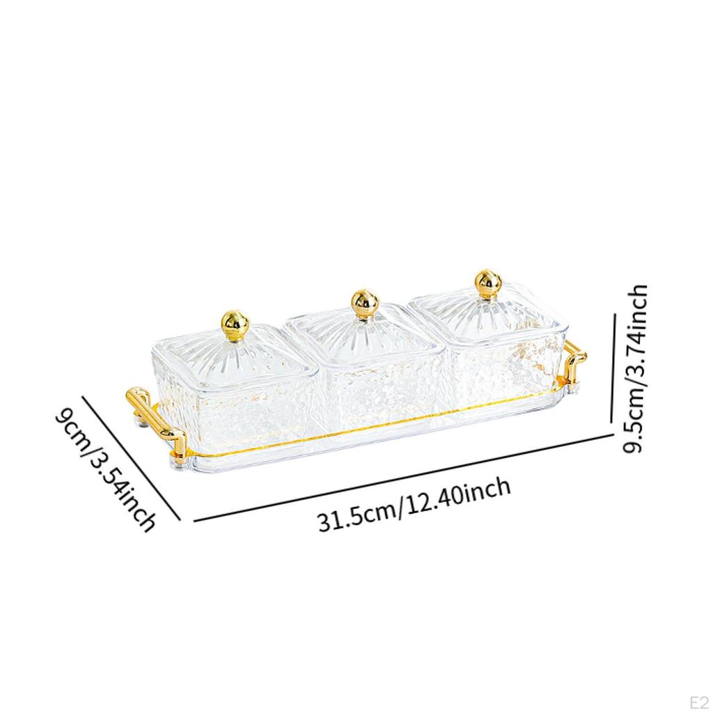 Органайзер для сухофруктов, коробка для конфет, 3 отделения, многофункциональный поднос для закусок для вечеринок