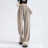 Autumn Women's Fashion Solid Color Straight Elastic High Waist Loose Wide Leg Pants